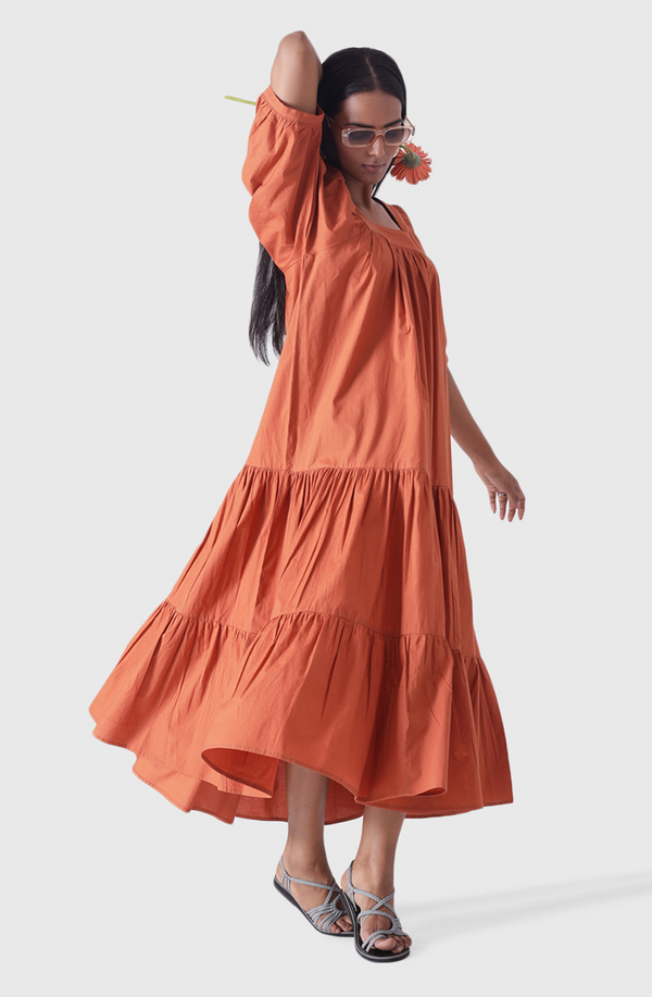 CALYPSO Burnt Orange Maxi Dress