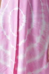 VINESSA Pink Circle Tie Dye High Low Shirtdress