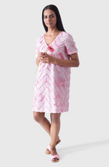 CLASSIC SHIFT Pink Tie Dye Short Dress
