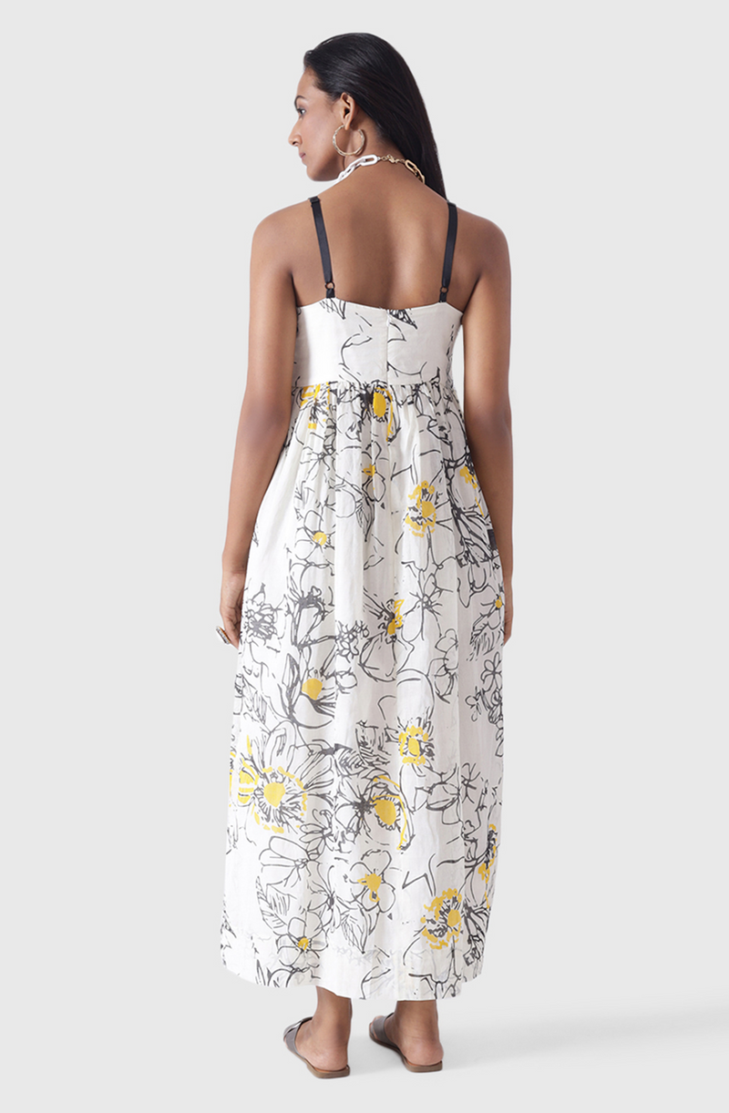 MARBELLA Vintage Floral Print Sun Dress