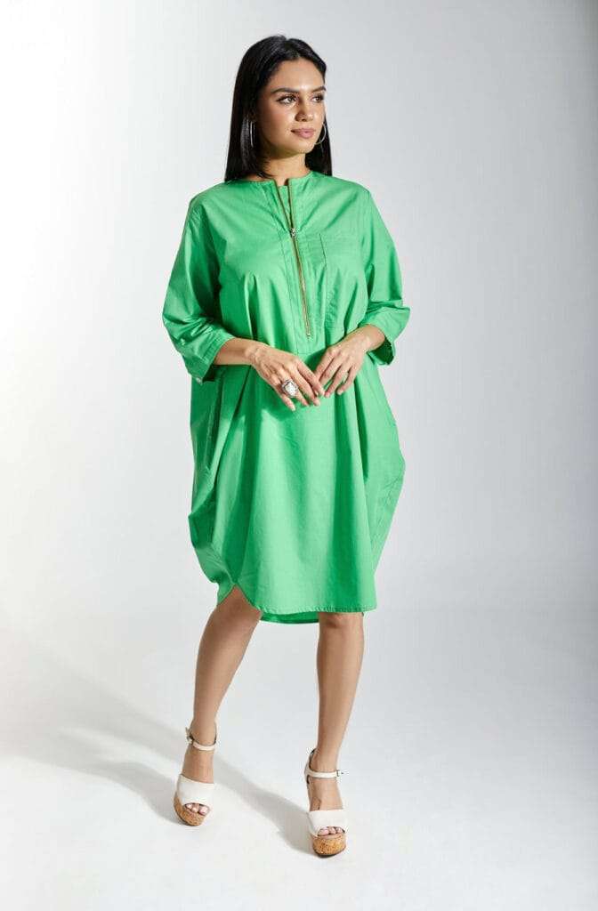 MONACO Apple Green Shirt Dress