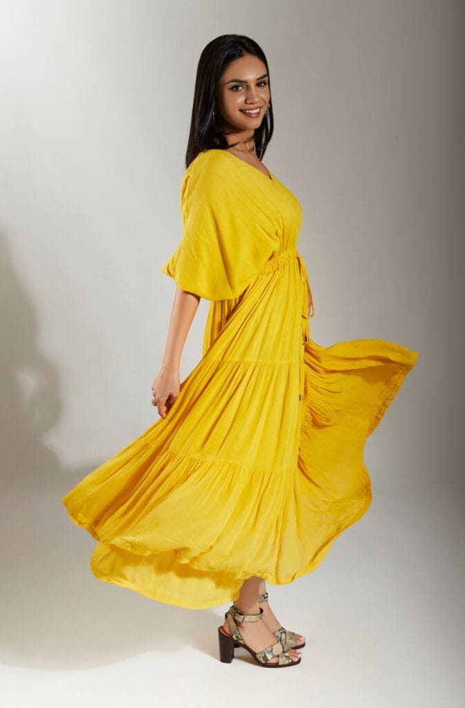 BOHO Midi Yellow Dress