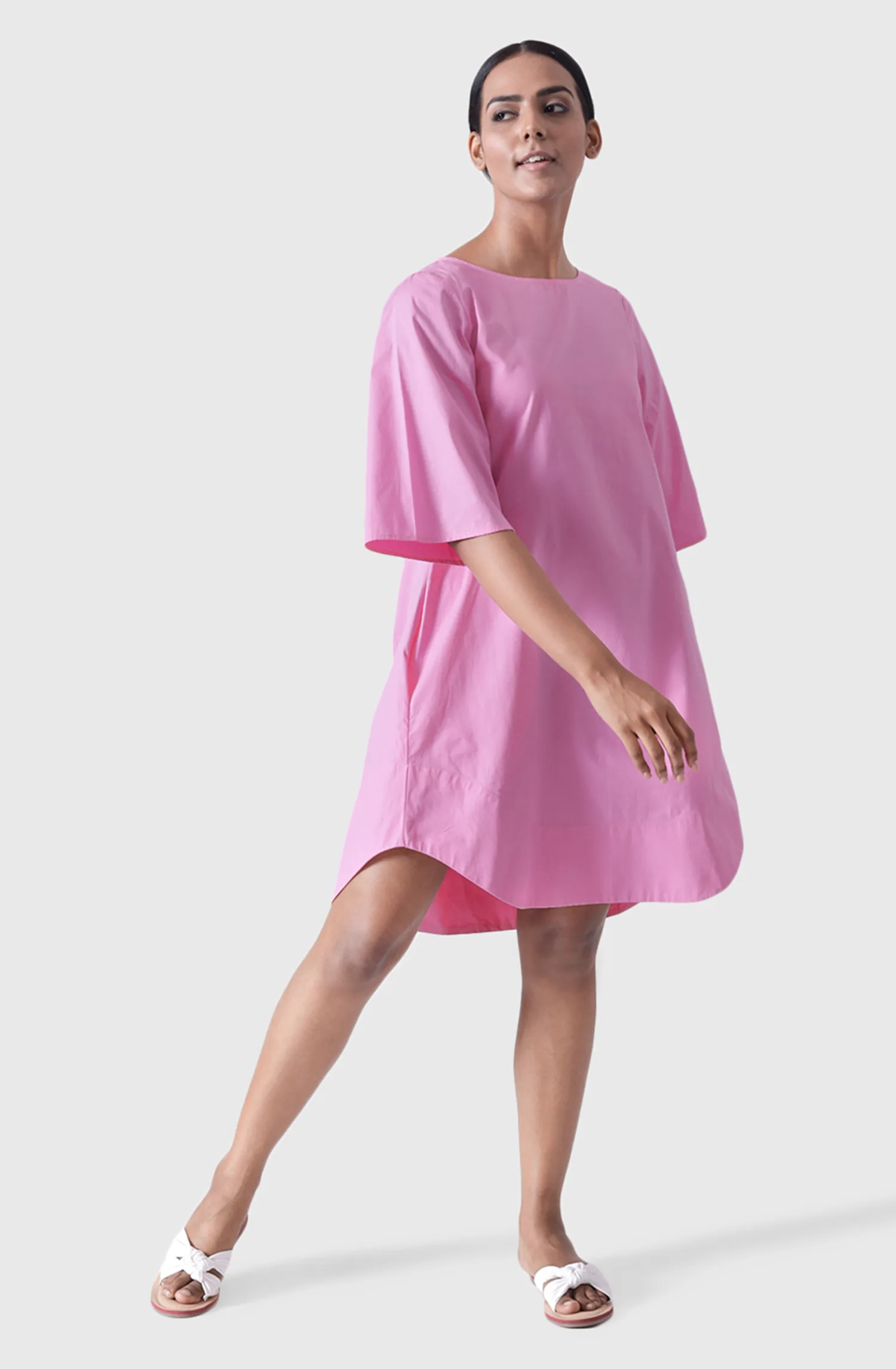 RIO Pink Boat Neck Short Dress - Image 3