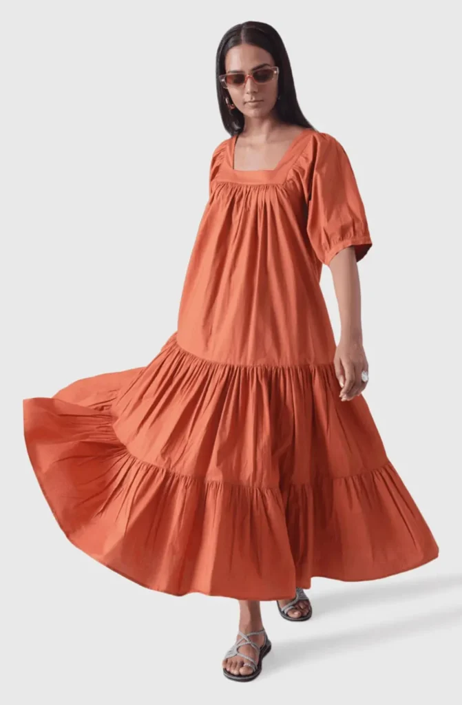 CALYPSO Burnt Orange Maxi Dress