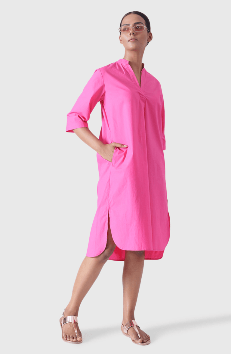 VALENCIA Fuchsia Knee Length Dress
