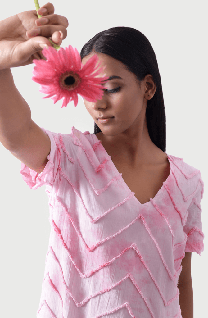 CLASSIC SHIFT Pink Tie Dye Short Dress