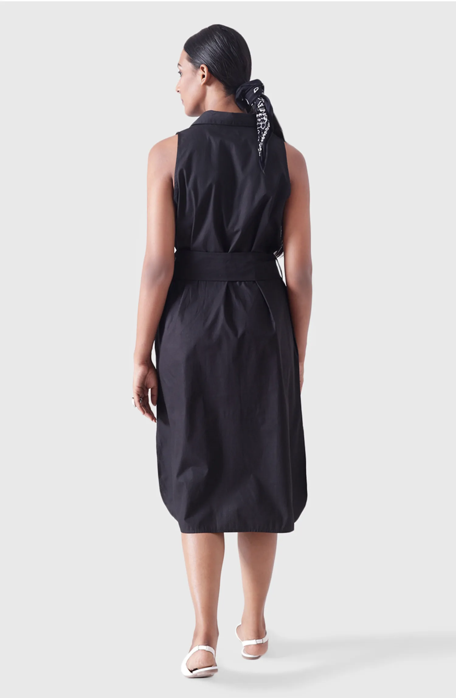 KANSAS Black Sleeveless Shirt Dress - Image 3