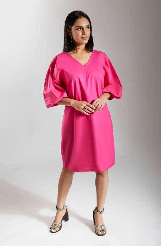 LIZ Fuchsia Knee Length Dress