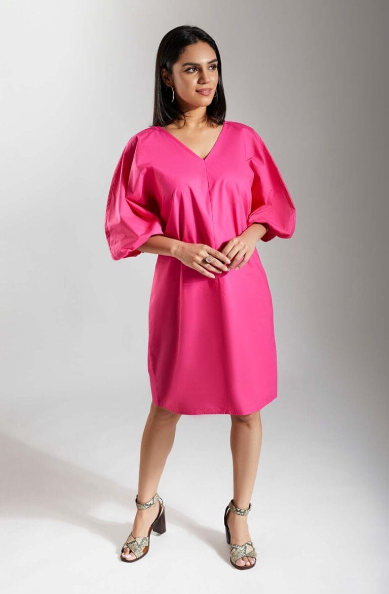 LIZ Fuchsia Knee Length Dress