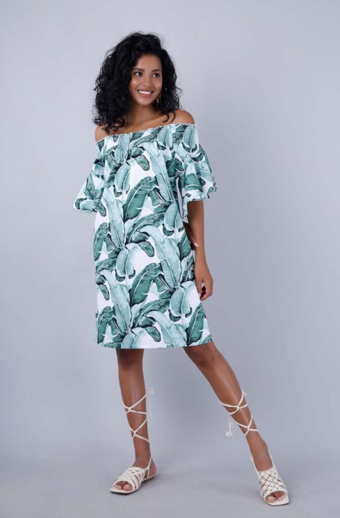 BARDOT Tropical Leaf Print Shift Dress