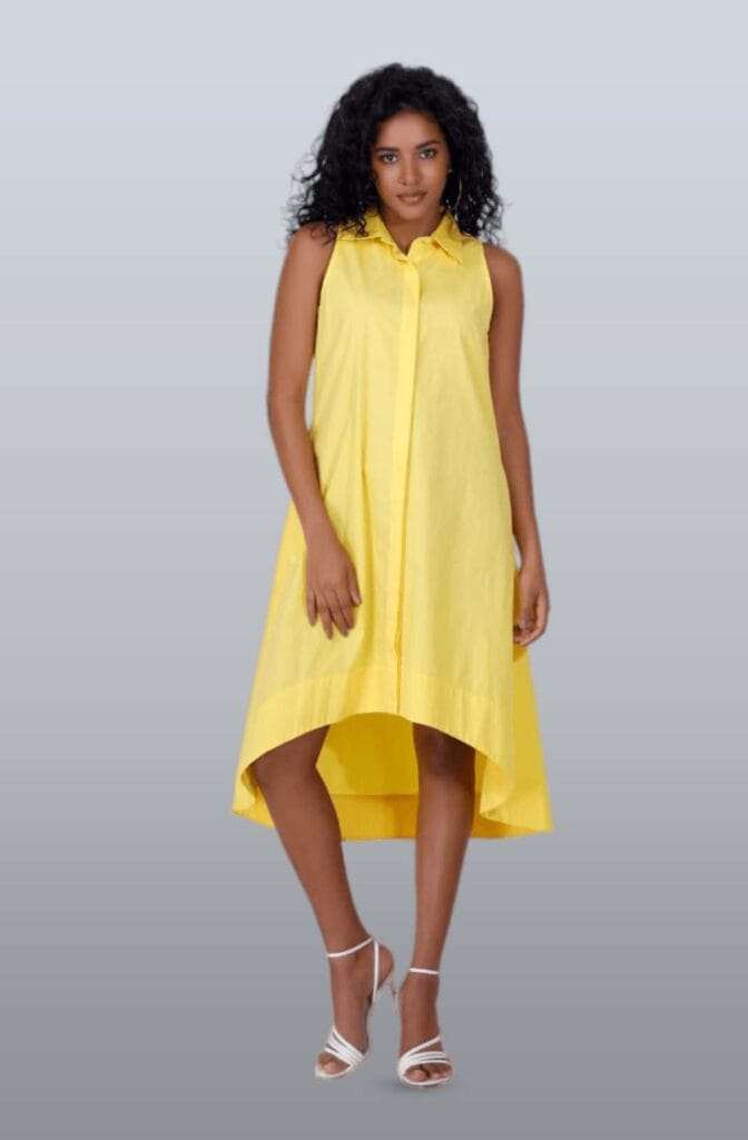 EVA Canary Yellow Shirt Dress