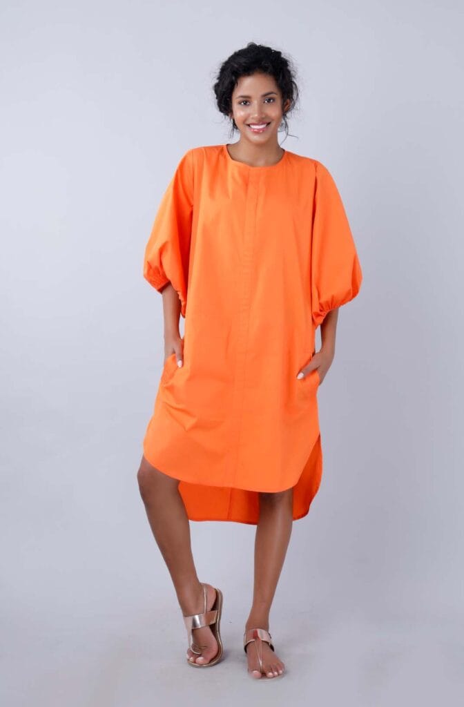 ALANYA Orange Shift Dress