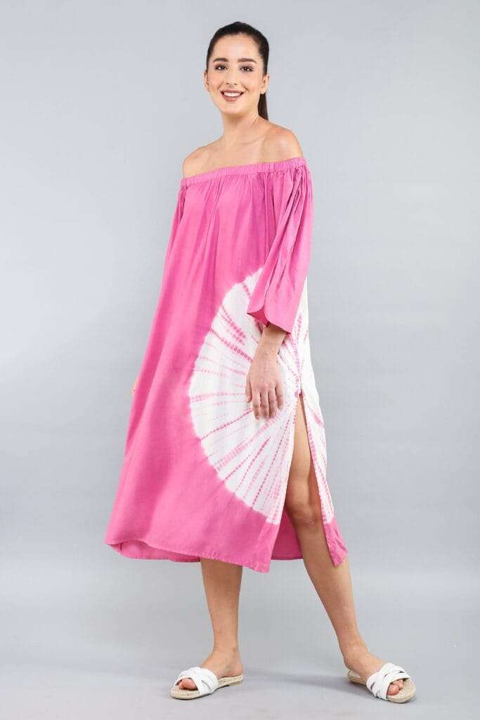 LOUNGE BARDOT Bubblegum Pink Medallion Tie-Dye Dress