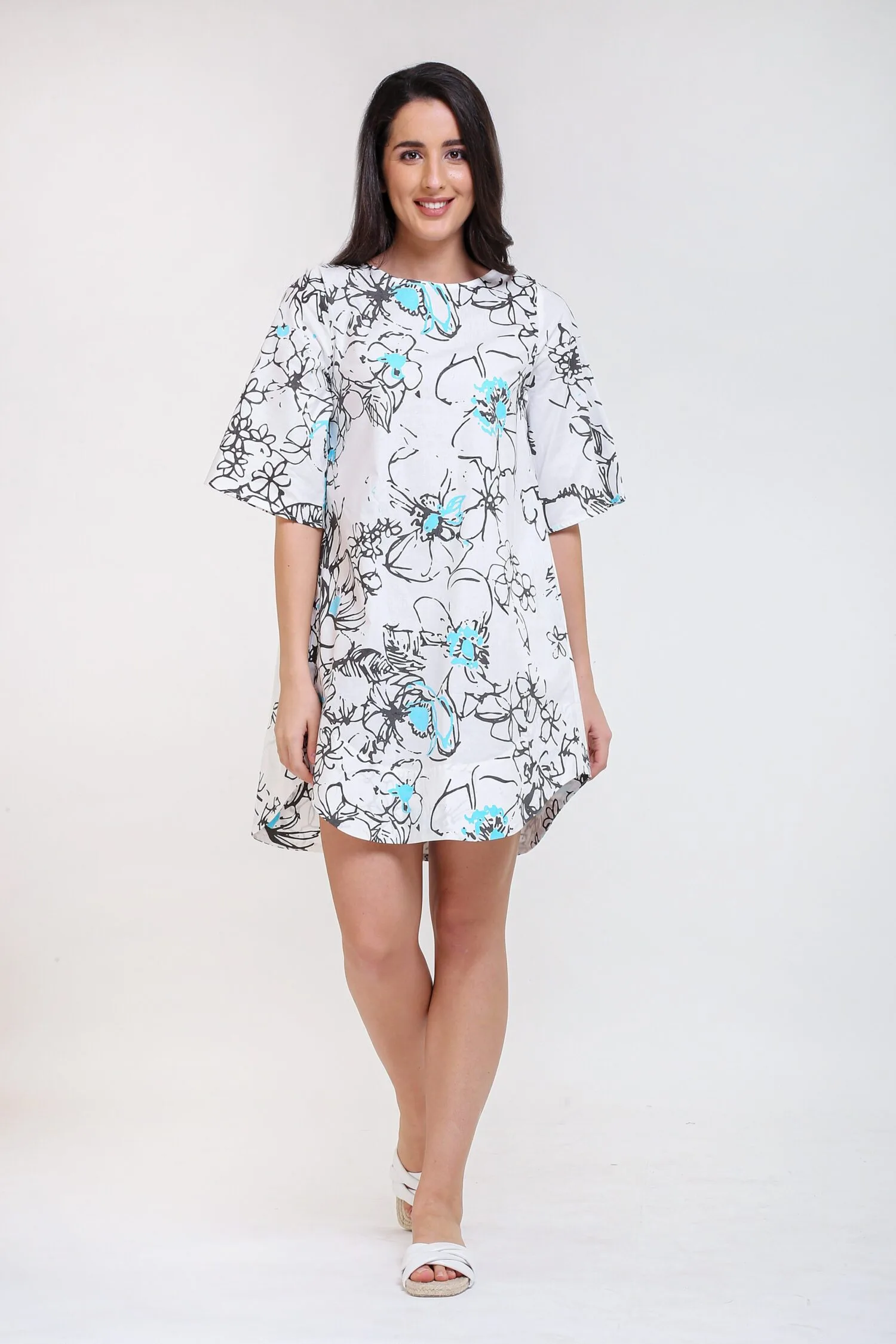 RIO Print Boat Neck Short Dress - Image 5