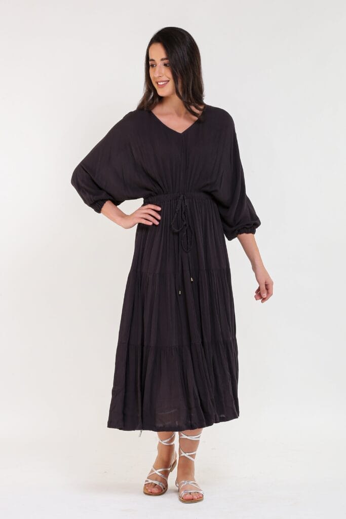 BOHO MIDI Charcoal Dress