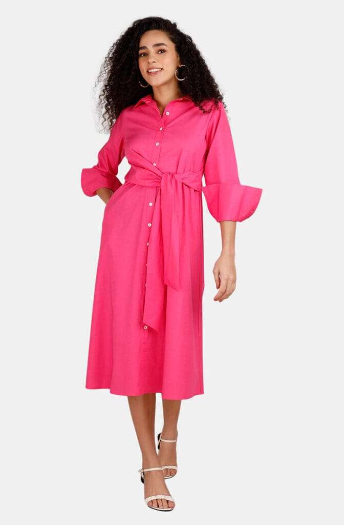 Manhattan Fuchsia Shirt Dress