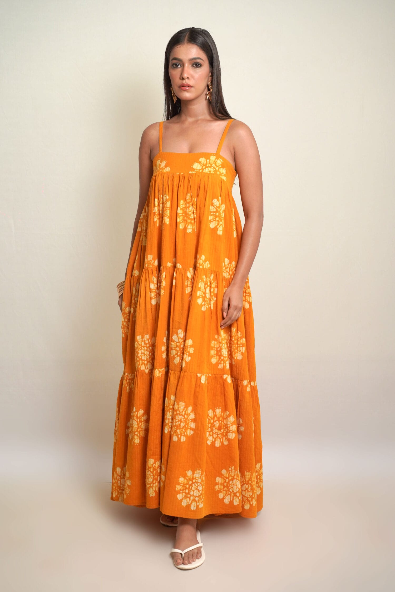 AMALFI Ochre Batik Maxi Dress