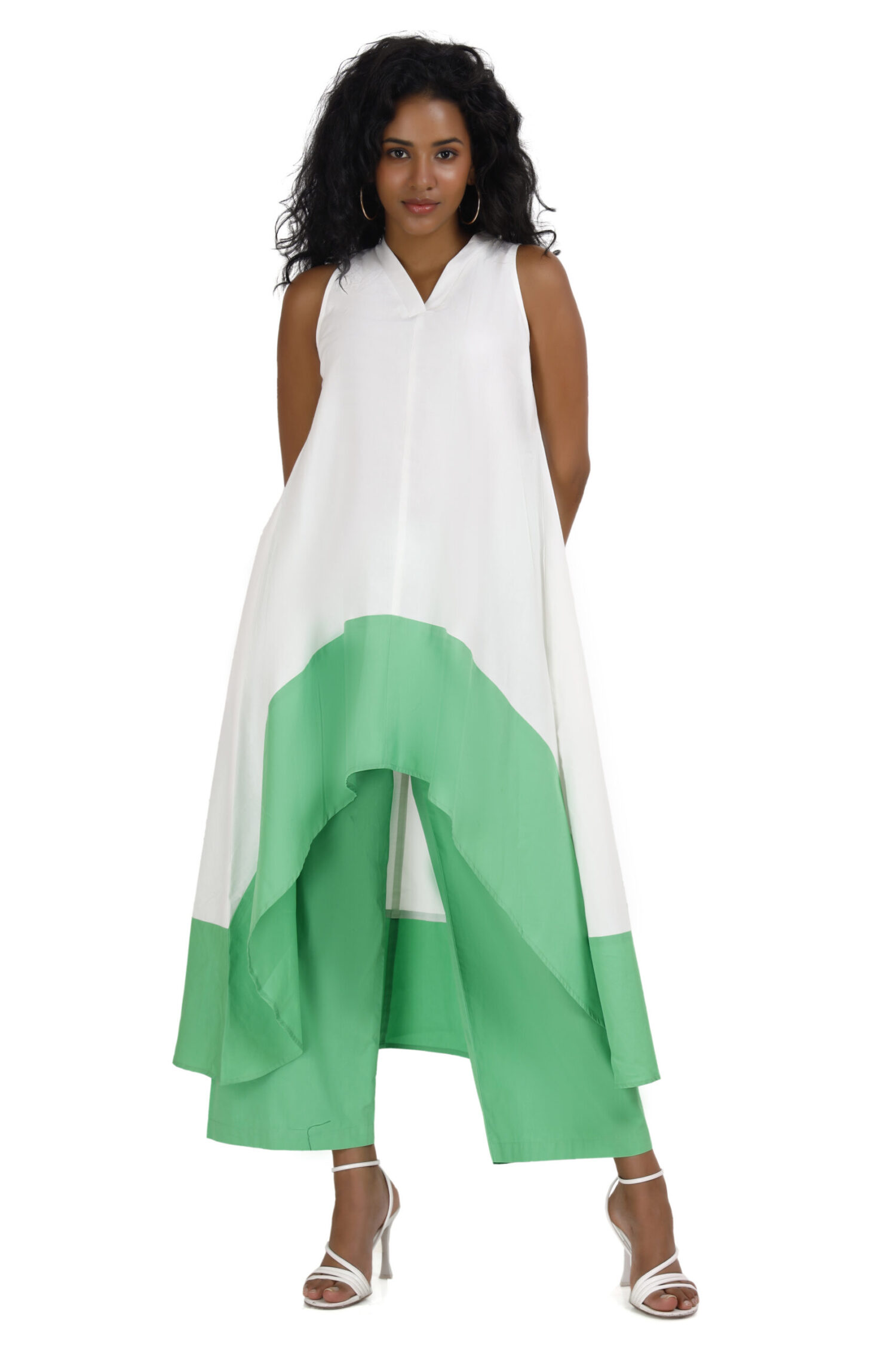 KOCHI white & green co-ord set