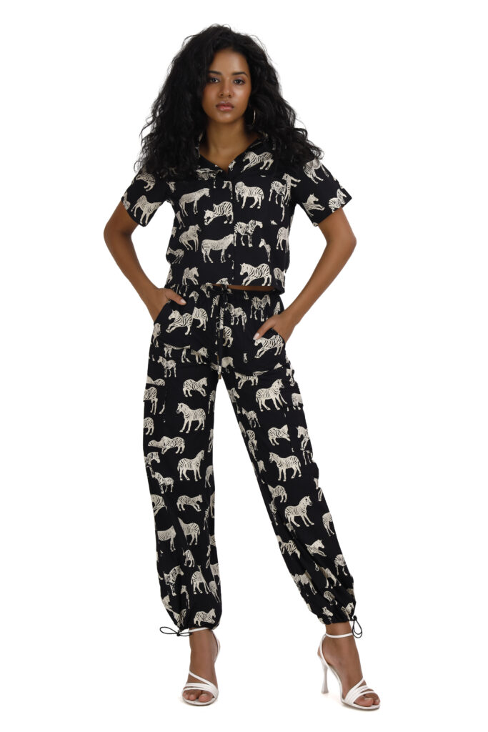 NAOMI b & w zebra print co-ord set