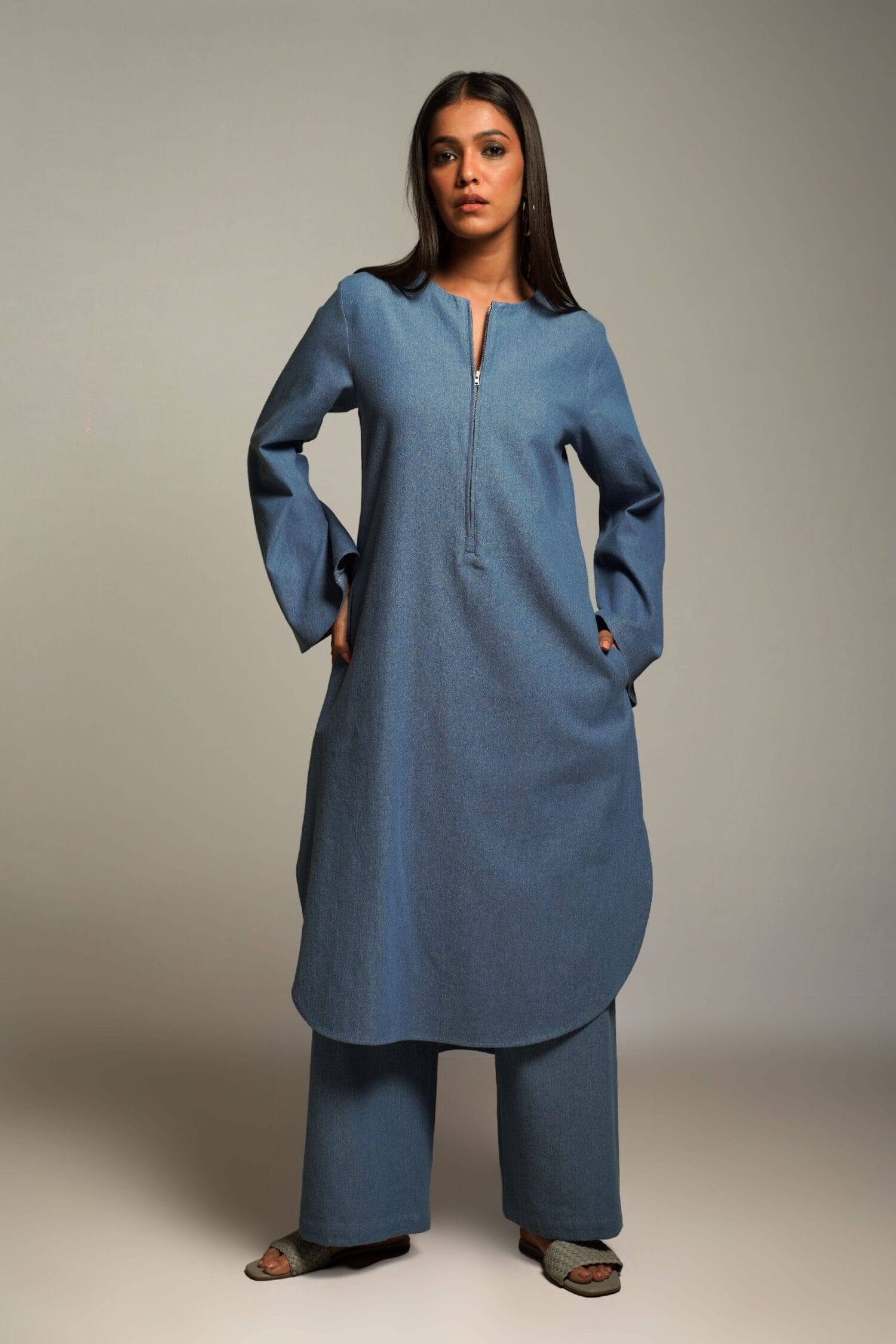 AALYA Medium Blue Denim Co-Ord Set - Image 4