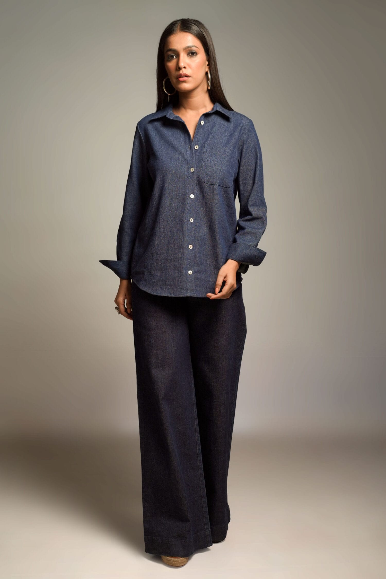 THE CHARLOTTE Dark Denim Shirt - Image 2