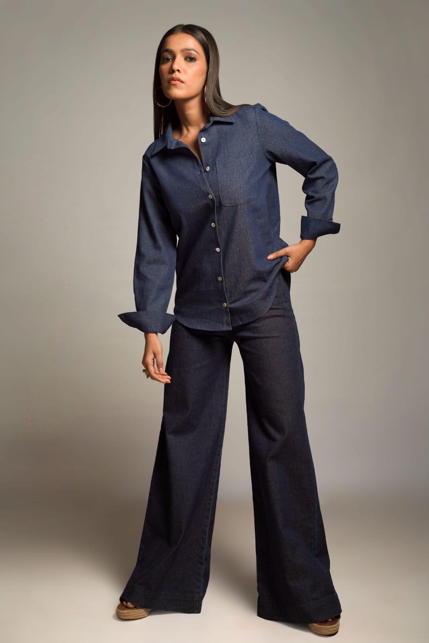 THE CHARLOTTE Dark Denim Shirt - Image 3