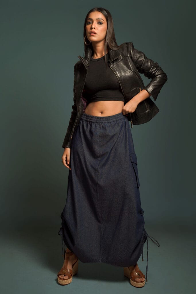 CHRISTINA Dark Denim Skirt